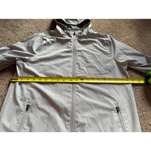 Vuori Men's Outdoor Trainer Shell Jacket Full Zip Hooded Lightweight Light Gray - Picture 3 of 5